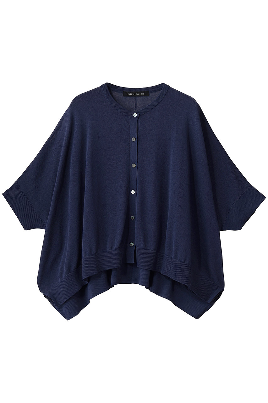 ミズイロインド/mizuiro indのhigh gauze wide C/D カーディガン(navy/2-220041)