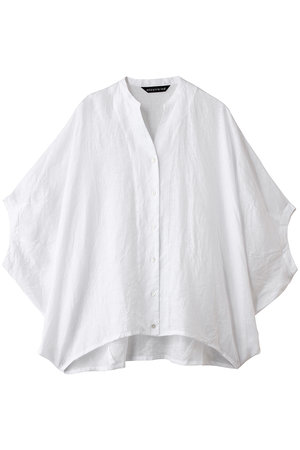 ミズイロインド/mizuiro indのlinen stand collar cocoon shirt シャツ(110400/110402)
