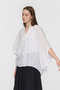 linen stand collar cocoon shirt シャツ ミズイロインド/mizuiro ind
