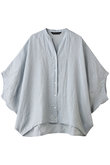 linen stand collar cocoon shirt シャツ
