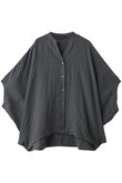 linen stand collar cocoon shirt シャツ