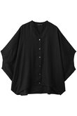 linen stand collar cocoon shirt シャツ