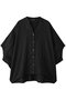 linen stand collar cocoon shirt シャツ ミズイロインド/mizuiro ind blackA
