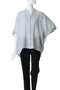 linen stand collar cocoon shirt シャツ ミズイロインド/mizuiro ind