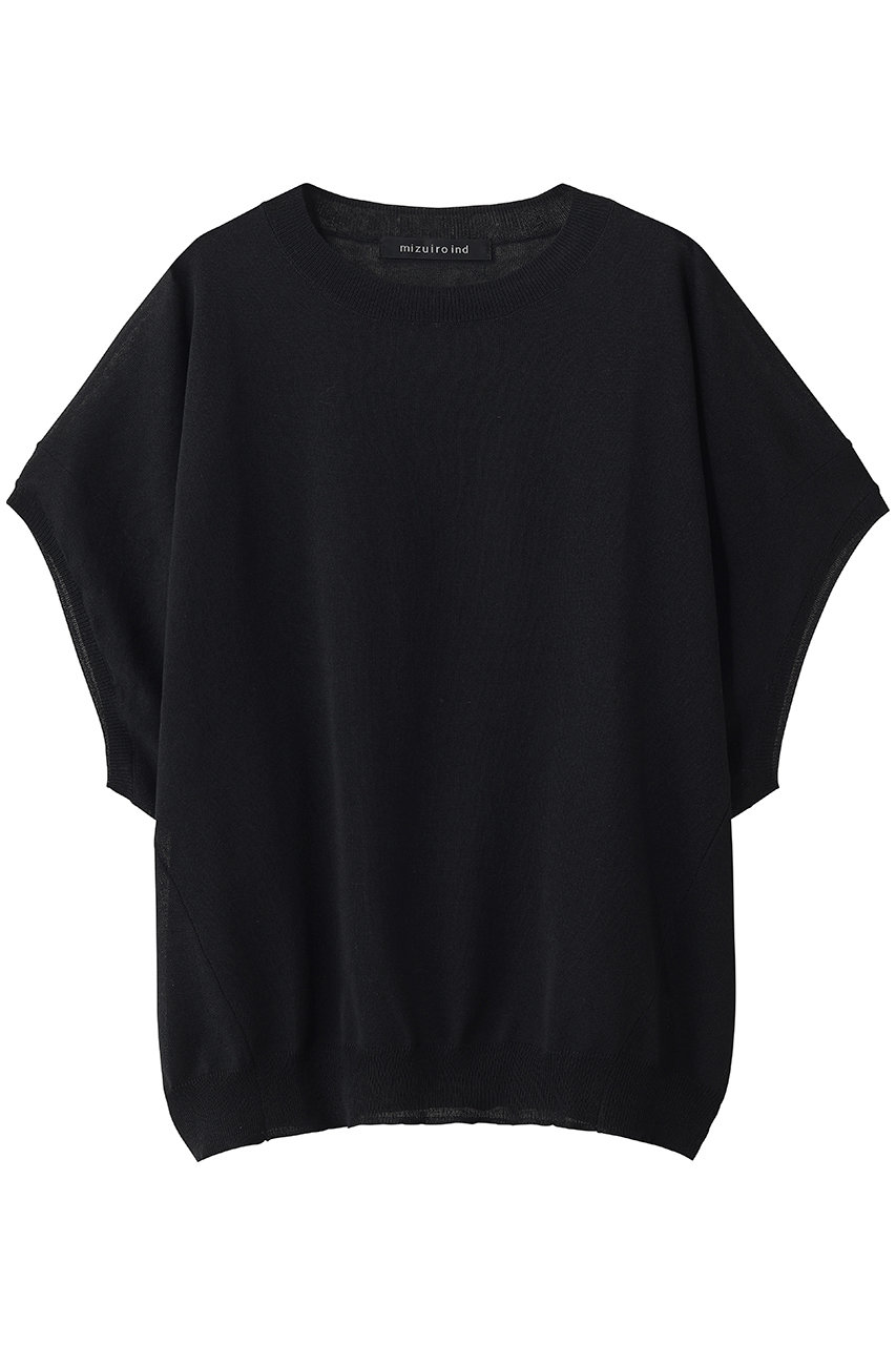 ミズイロインド/mizuiro indのwide cocoon sheer vest ベスト(black/1-220063)