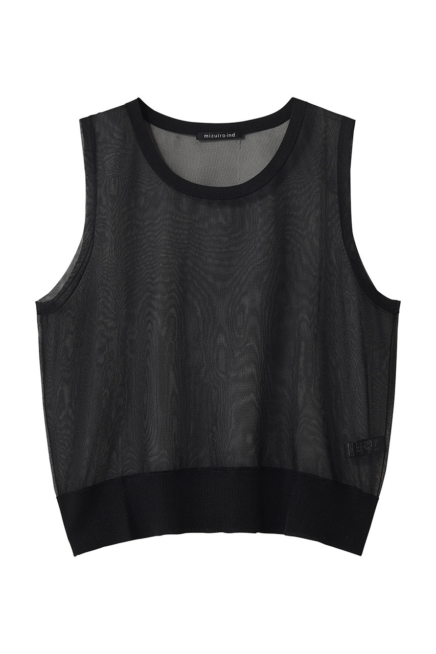 ミズイロインド/mizuiro indのcrew neck vest ベスト(black/2-220039)