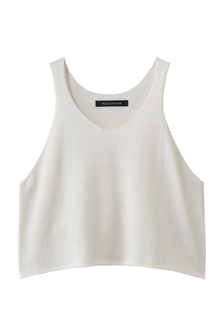 ミズイロインド/mizuiro indのU neck short vest ベスト(off white/2-220043)