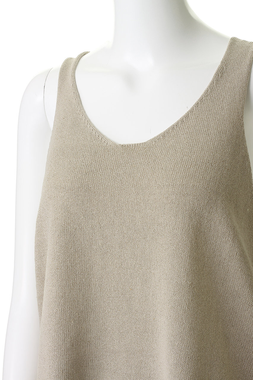 mizuiro ind(ミズイロインド)｜U neck short vest ベスト/off white の