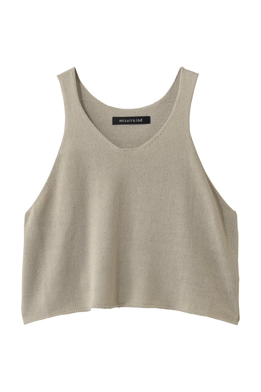 ミズイロインド/mizuiro indのU neck short vest ベスト(beige/2-220043)
