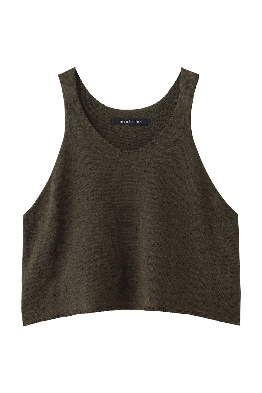 ミズイロインド/mizuiro indのU neck short vest ベスト(brown/2-220043)