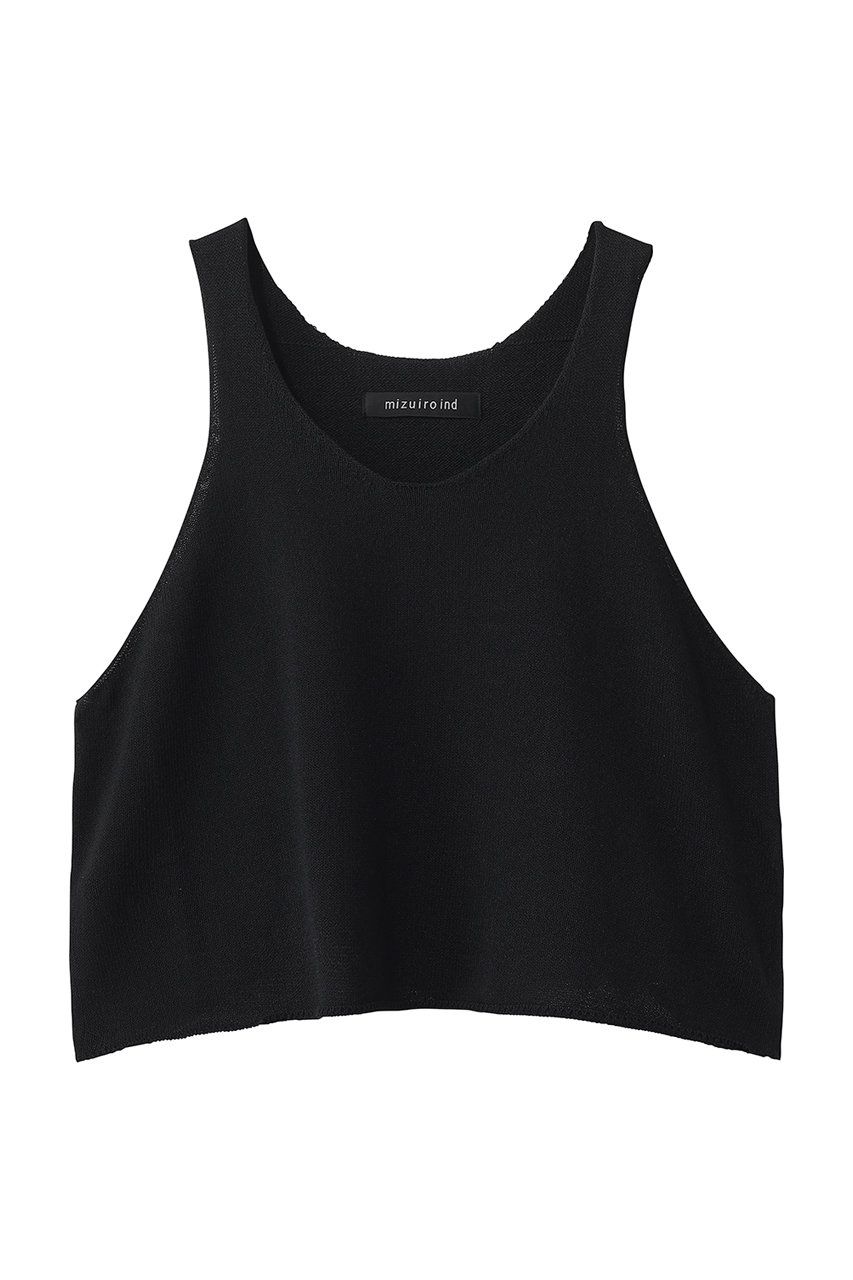 ミズイロインド/mizuiro indのU neck short vest ベスト(black/2-220043)