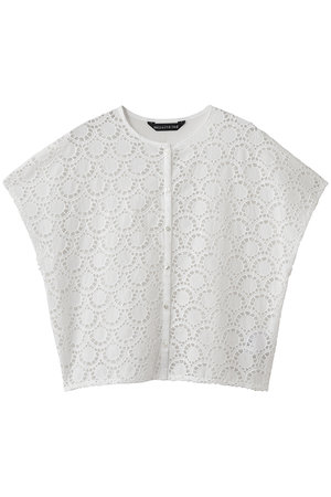 ミズイロインド/mizuiro indのlace combi crew neck shirt シャツ(110400/110402)