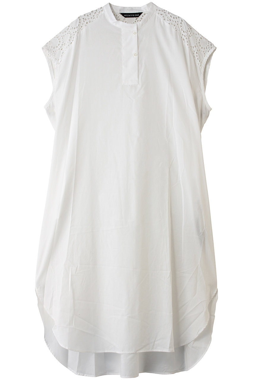 ミズイロインド/mizuiro indのlace shoulder long OP ワンピース(off white/2-250105)