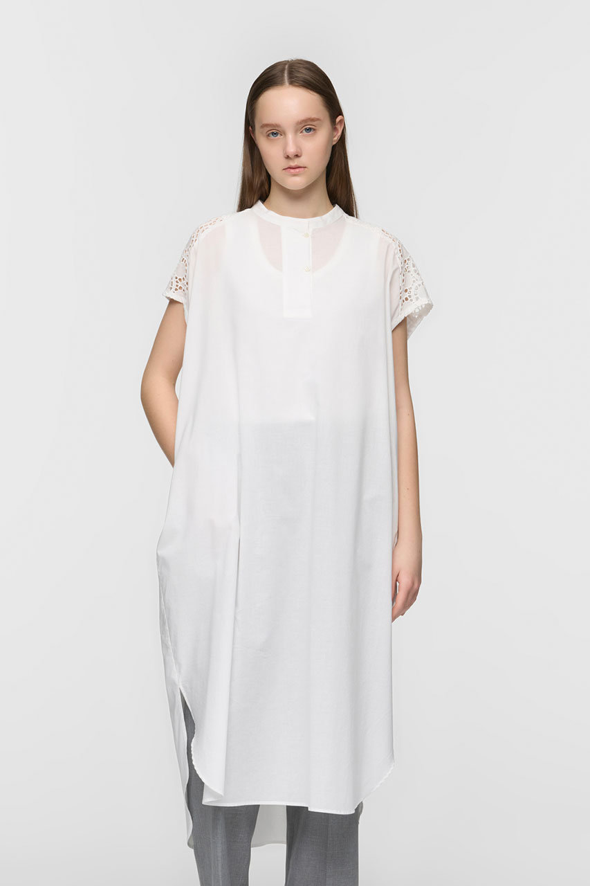 mizuiro ind(ミズイロインド)｜lace shoulder long OP ワンピース/off