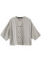 linen double crew neck shirt シャツ ミズイロインド/mizuiro ind gray