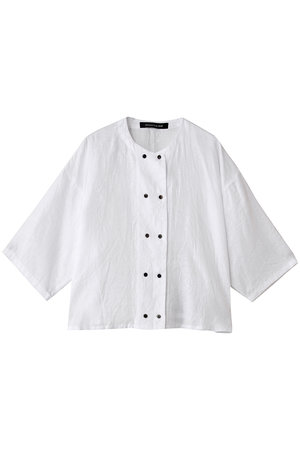 ミズイロインド/mizuiro indのlinen double crew neck shirt シャツ(110400/110402)