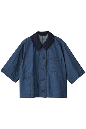 ミズイロインド/mizuiro indのhalf slv denim shirt シャツ(110400/110402)