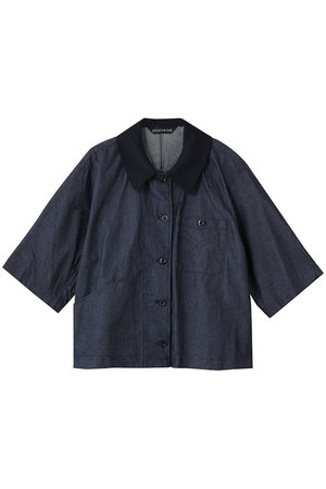 ミズイロインド/mizuiro indのhalf slv denim shirt シャツ(110400/110402)