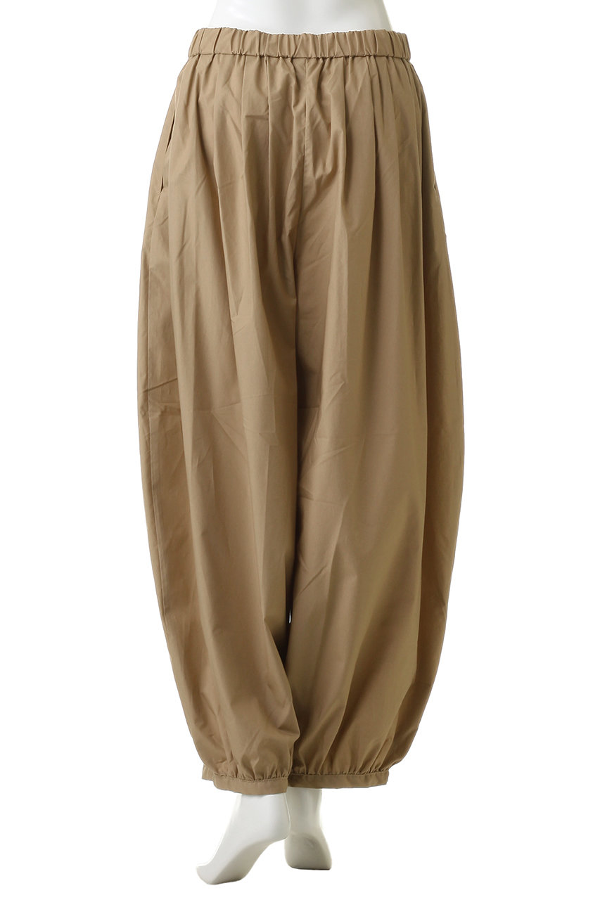 【mizuiro ind】レオパードプリントワイドサルエルパンツ ベージュ　2 mizuiro ind(ミズイロインド)｜tuck ballon PT パンツ/beige の通販
