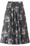 flower print volume flare SK スカート ミズイロインド/mizuiro ind c.gray