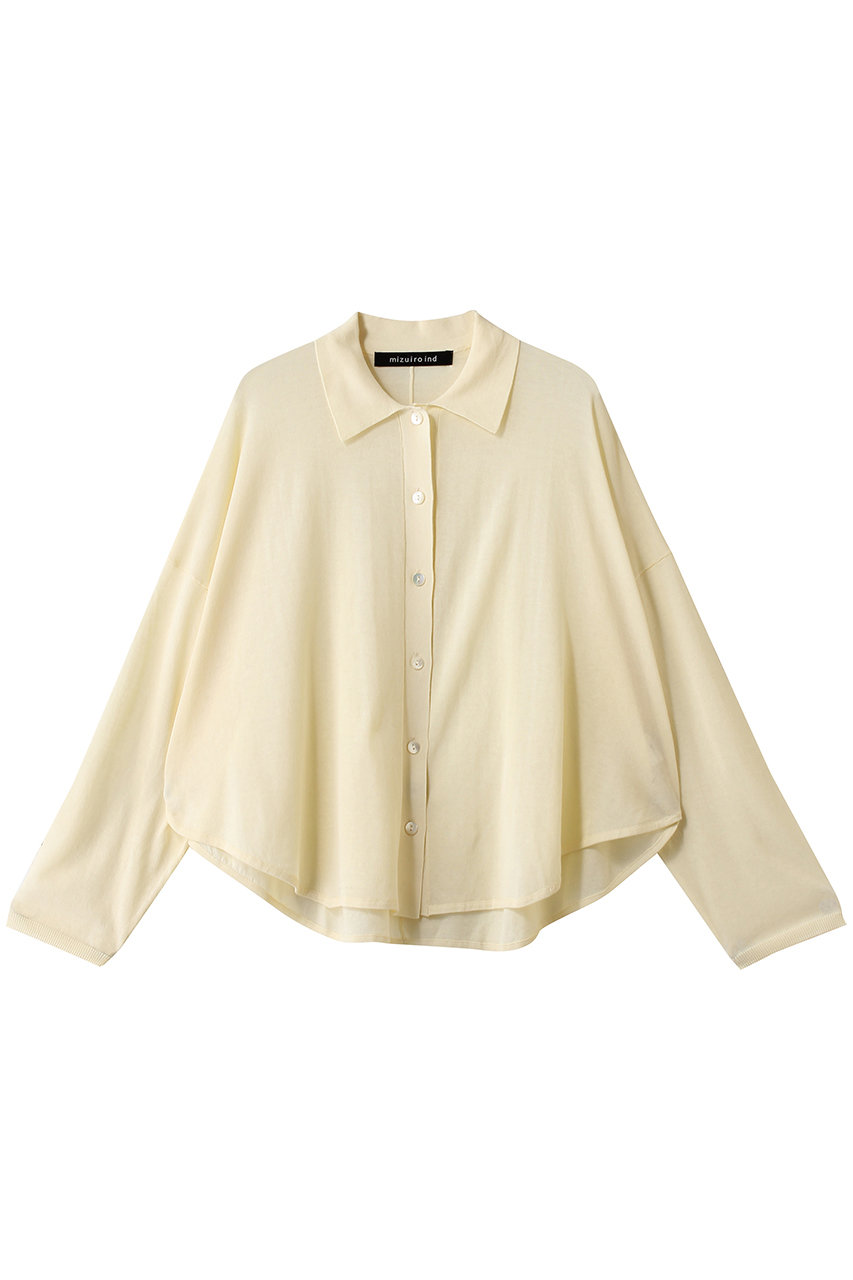ミズイロインド/mizuiro indのshirt collar shirt C/D カーディガン(ivory/2-220038)