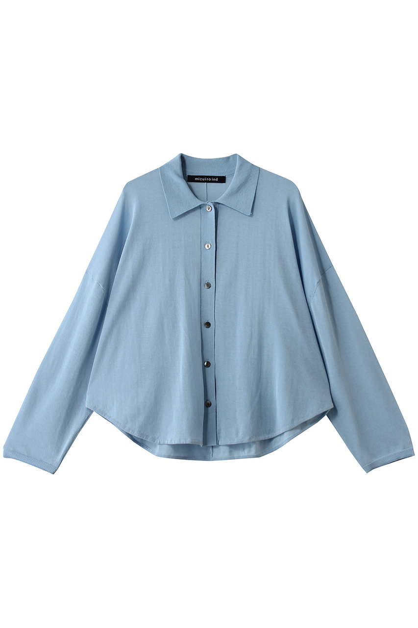 ミズイロインド/mizuiro indのshirt collar shirt C/D カーディガン(l.blue/2-220038)