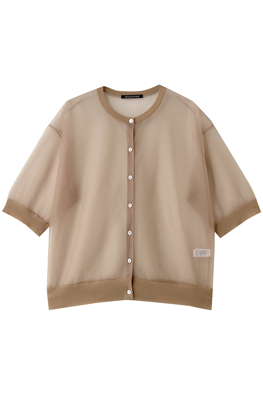 ミズイロインド/mizuiro indのsheer compact C/D カーディガン(beige/2-220040)