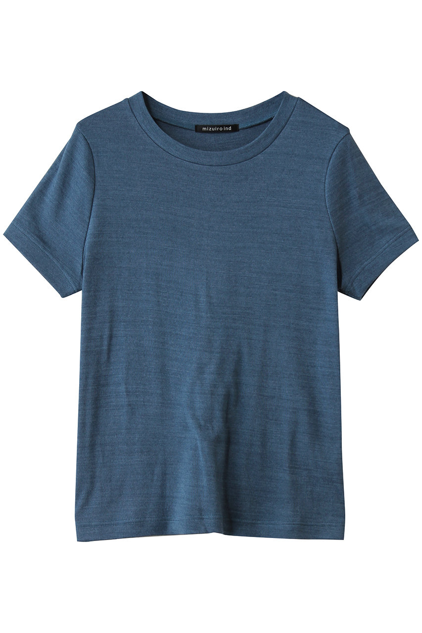 ミズイロインド/mizuiro indのcrew neck T Tシャツ(blue/2-210134)
