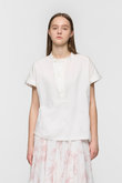 cotton linen asymmetry  collar shirt シャツ