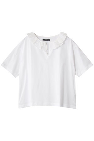 ミズイロインド/mizuiro indのfrill collar skipper  T shirt シャツ(110400/110402)