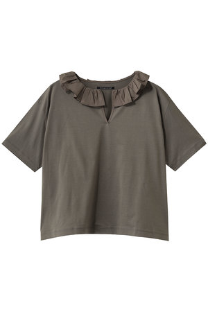 ミズイロインド/mizuiro indのfrill collar skipper  T shirt シャツ(110400/110402)