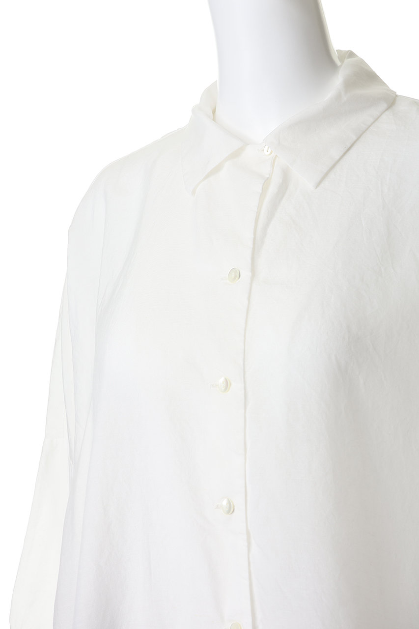 mizuiro ind(ミズイロインド)｜half slv wide shirt シャツ/off white
