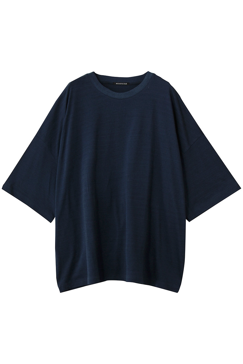 ミズイロインド/mizuiro indのcrew neck wide tunic チュニック(navy/2-210139)