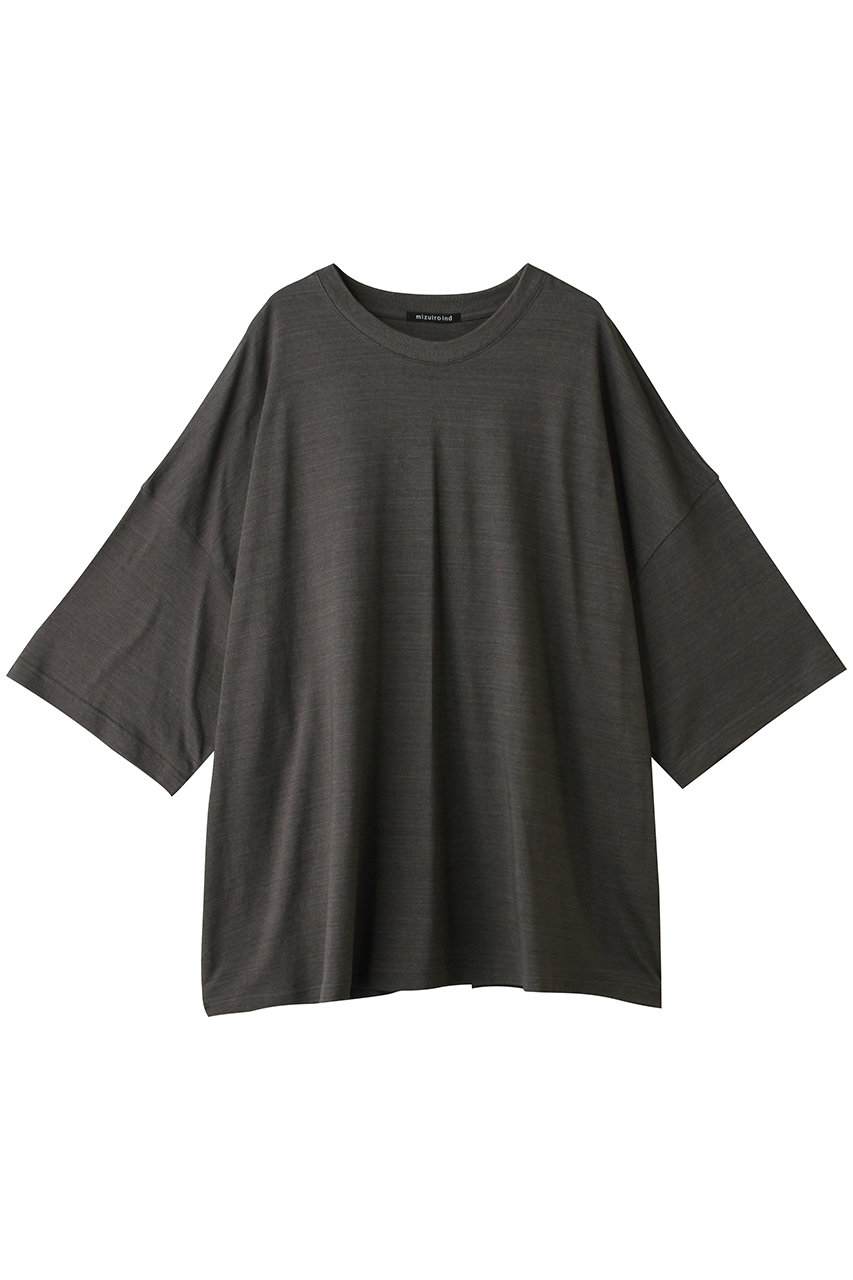 ミズイロインド/mizuiro indのcrew neck wide tunic チュニック(gray/2-210139)