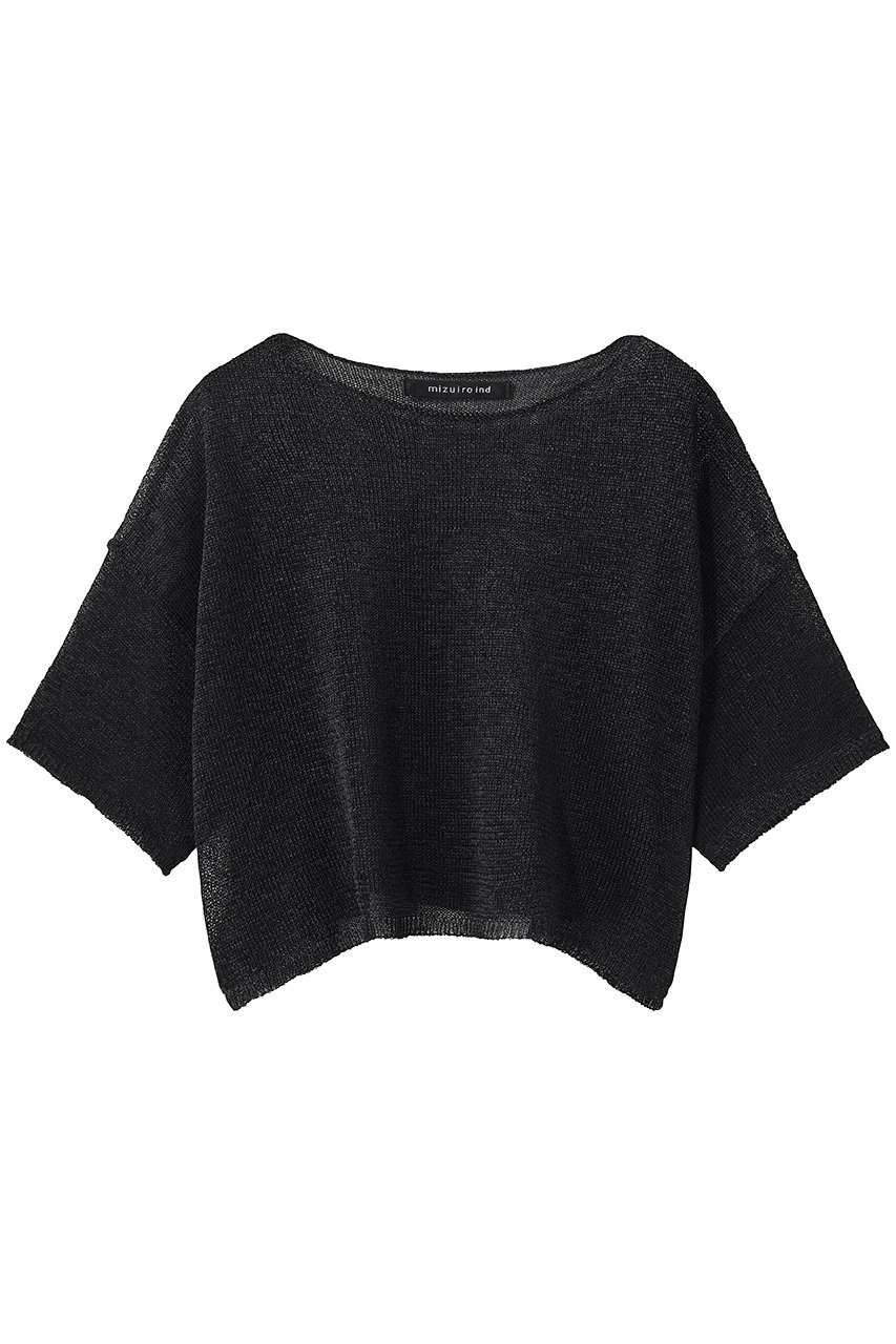 ミズイロインド/mizuiro indのcrew neck wide P/O プルオーバー(blackA/2-220044)