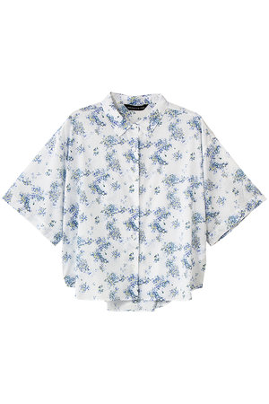 ミズイロインド/mizuiro indのflower print half slv shirt シャツ(110400/110402)