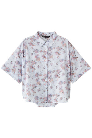 ミズイロインド/mizuiro indのflower print half slv shirt シャツ(110400/110402)