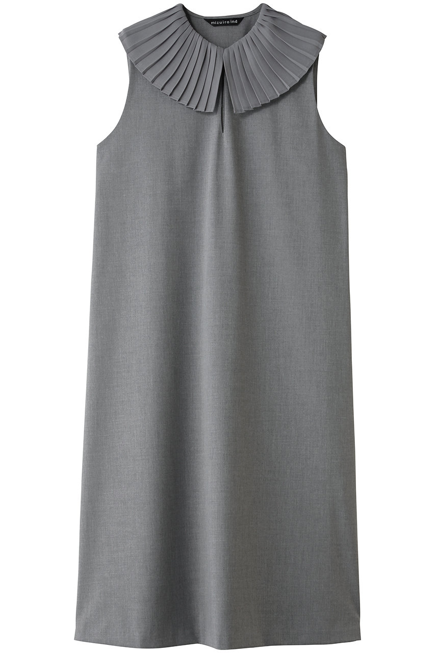 ミズイロインド/mizuiro indのpleats collar N/S OP ワンピース(gray/2-250096)