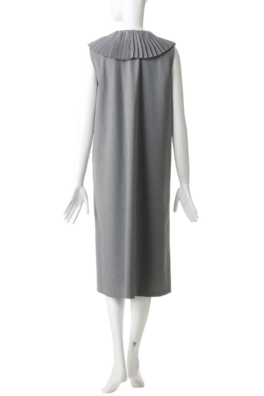 mizuiro ind(ミズイロインド)｜pleats collar N/S OP ワンピース/gray