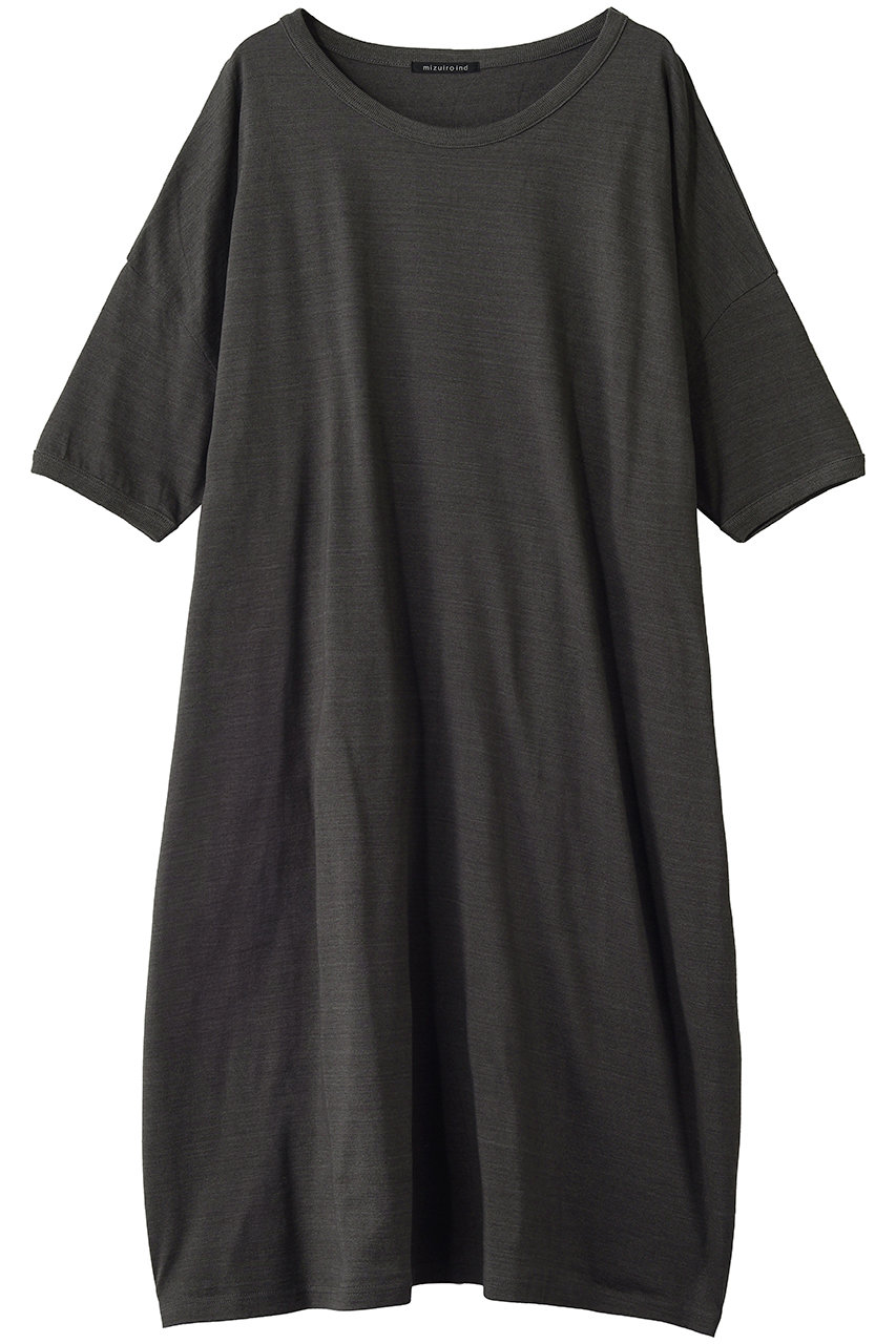 ミズイロインド/mizuiro indのcrew neck wide OP ワンピース(gray/2-250098)