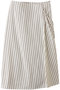 stripe asymmetry drape SK スカート ミズイロインド/mizuiro ind ivoryA
