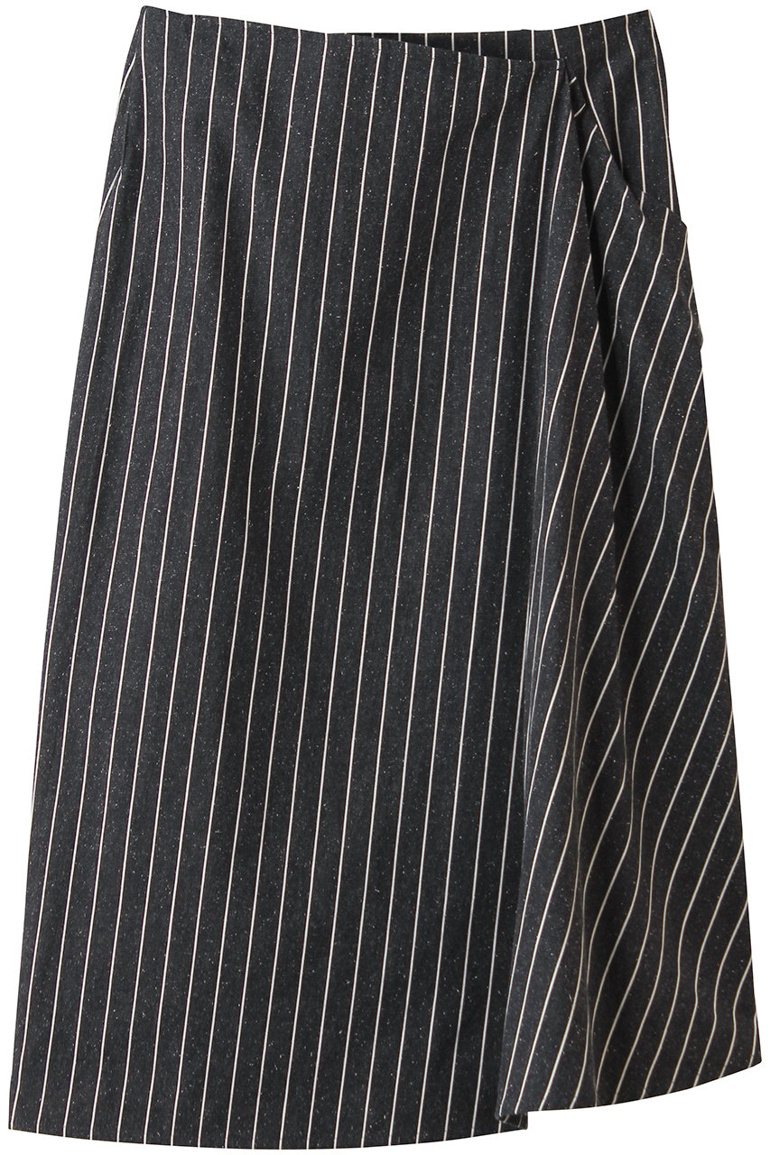ミズイロインド/mizuiro indのstripe asymmetry drape SK スカート(c.grayA/2-260108)