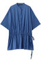 waist gather P/O shirt シャツ ミズイロインド/mizuiro ind blue