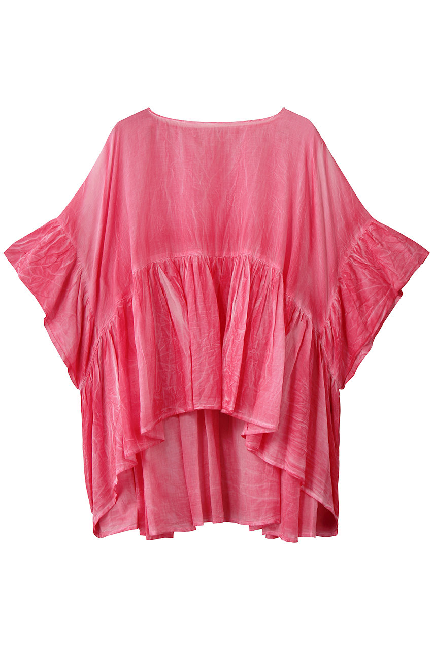 ミズイロインド/mizuiro indのpigment dye volume flare P/O プルオーバー(red/2-230125)