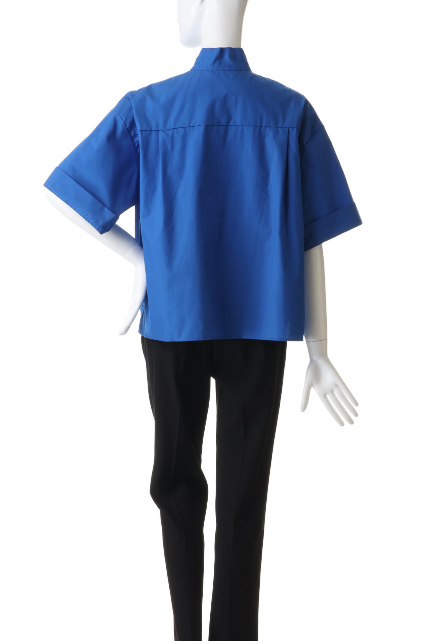 【新品未使用】mizuiro ind 半袖シャツ 青 mizuiro ind(ミズイロインド)｜oblong collar P/O shirt シャツ/off