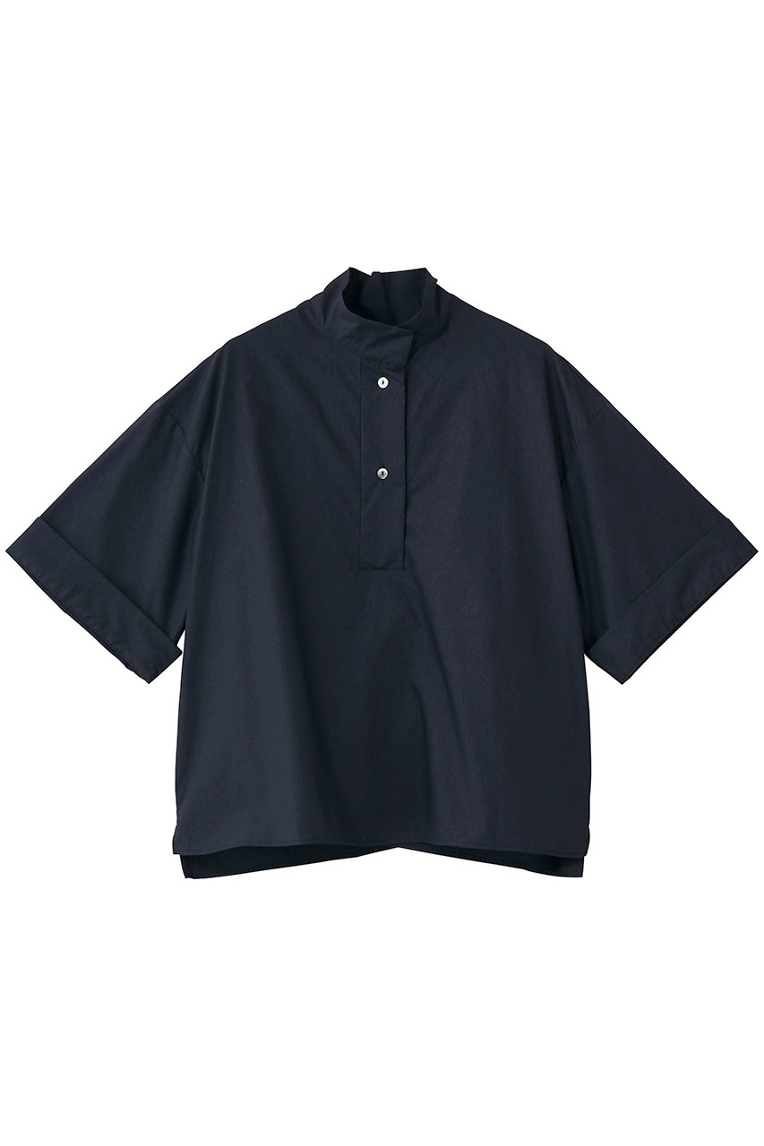 ミズイロインド/mizuiro indのoblong collar  P/O shirt シャツ(navy/2-230121)