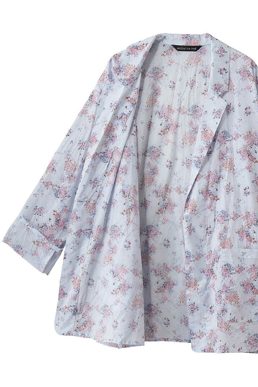 mizuiro ind(ミズイロインド)｜flower print wide shirt JK ジャケット