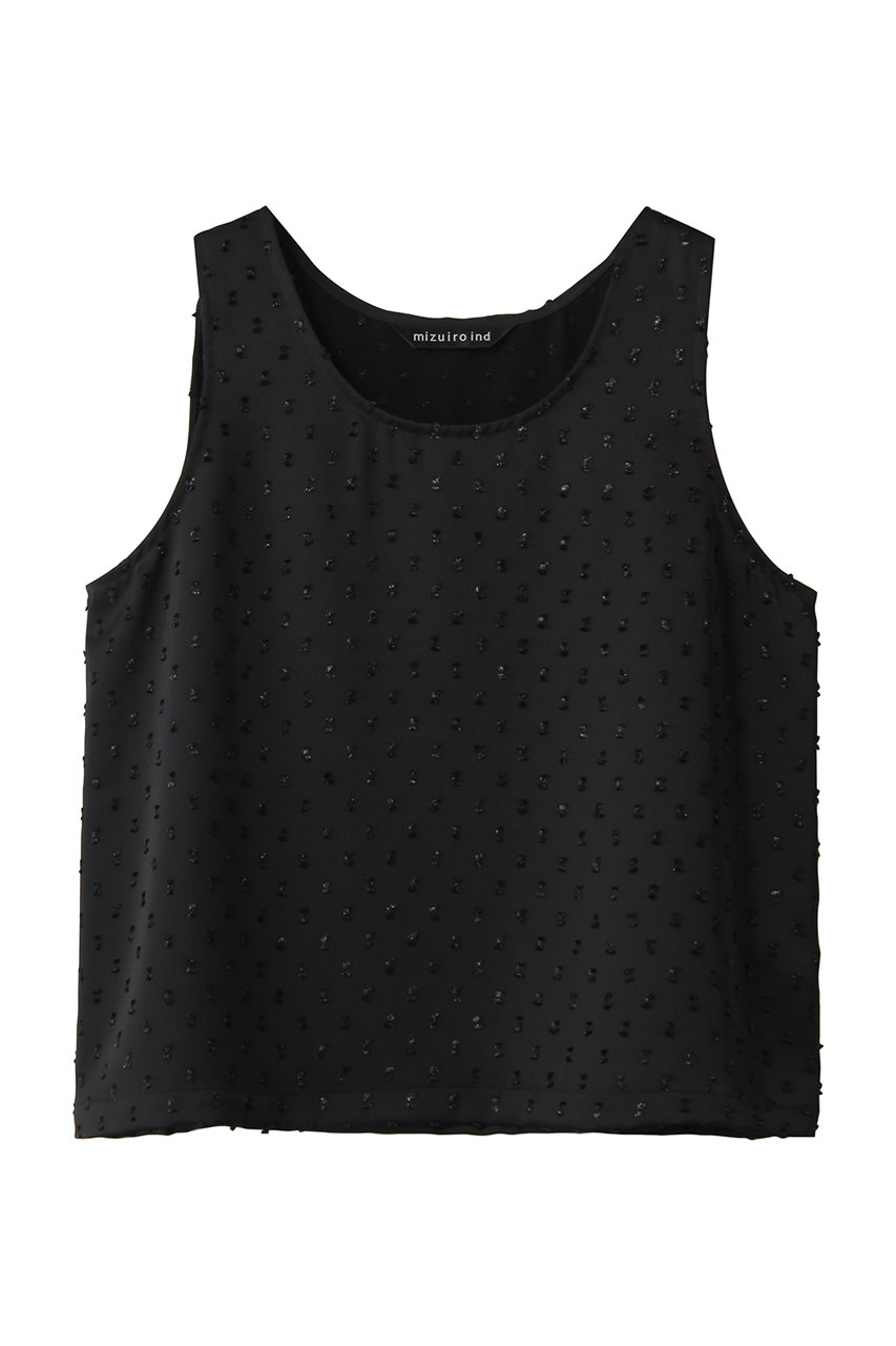 ミズイロインド/mizuiro indのsatin JQ tank TOP トップ(black/2-230122)