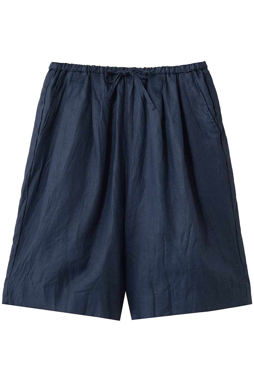 ミズイロインド/mizuiro indのlinen wide half PT パンツ(navy/2-260106)