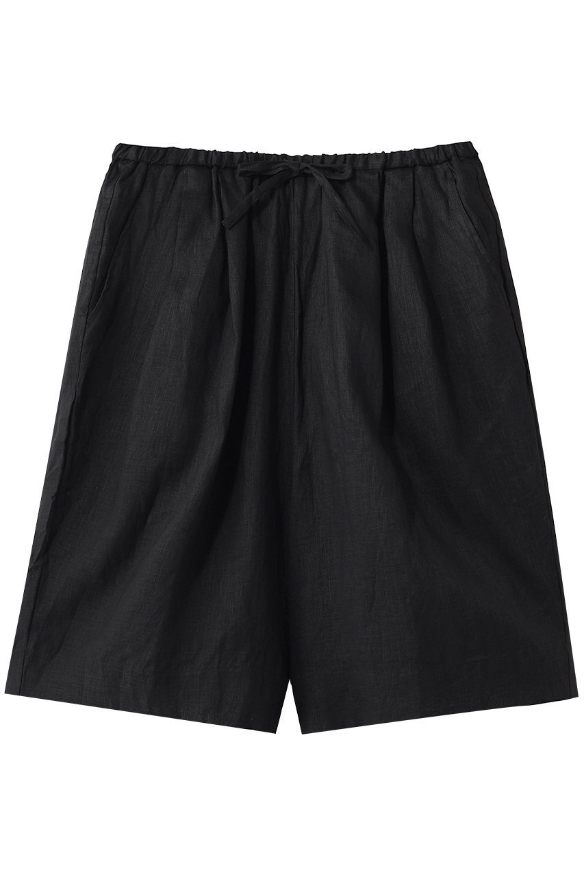 ミズイロインド/mizuiro indのlinen wide half PT パンツ(black/2-260106)